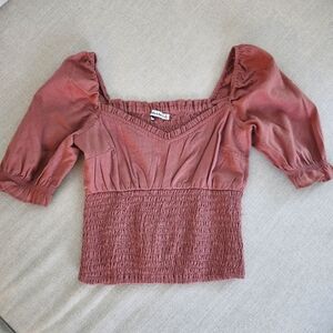 Abercrombie and Fitch Pink Smocked top